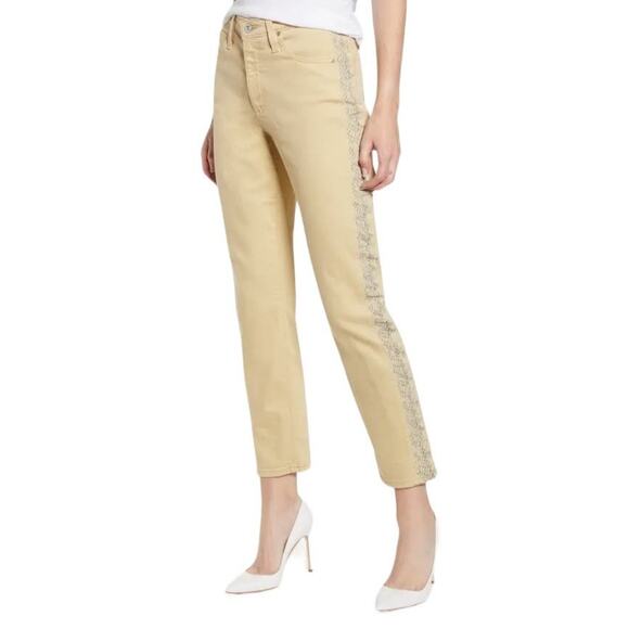 AG Adriano Goldschmied jeans Isabelle side panel high rise straight crop 32 - Picture 1 of 7